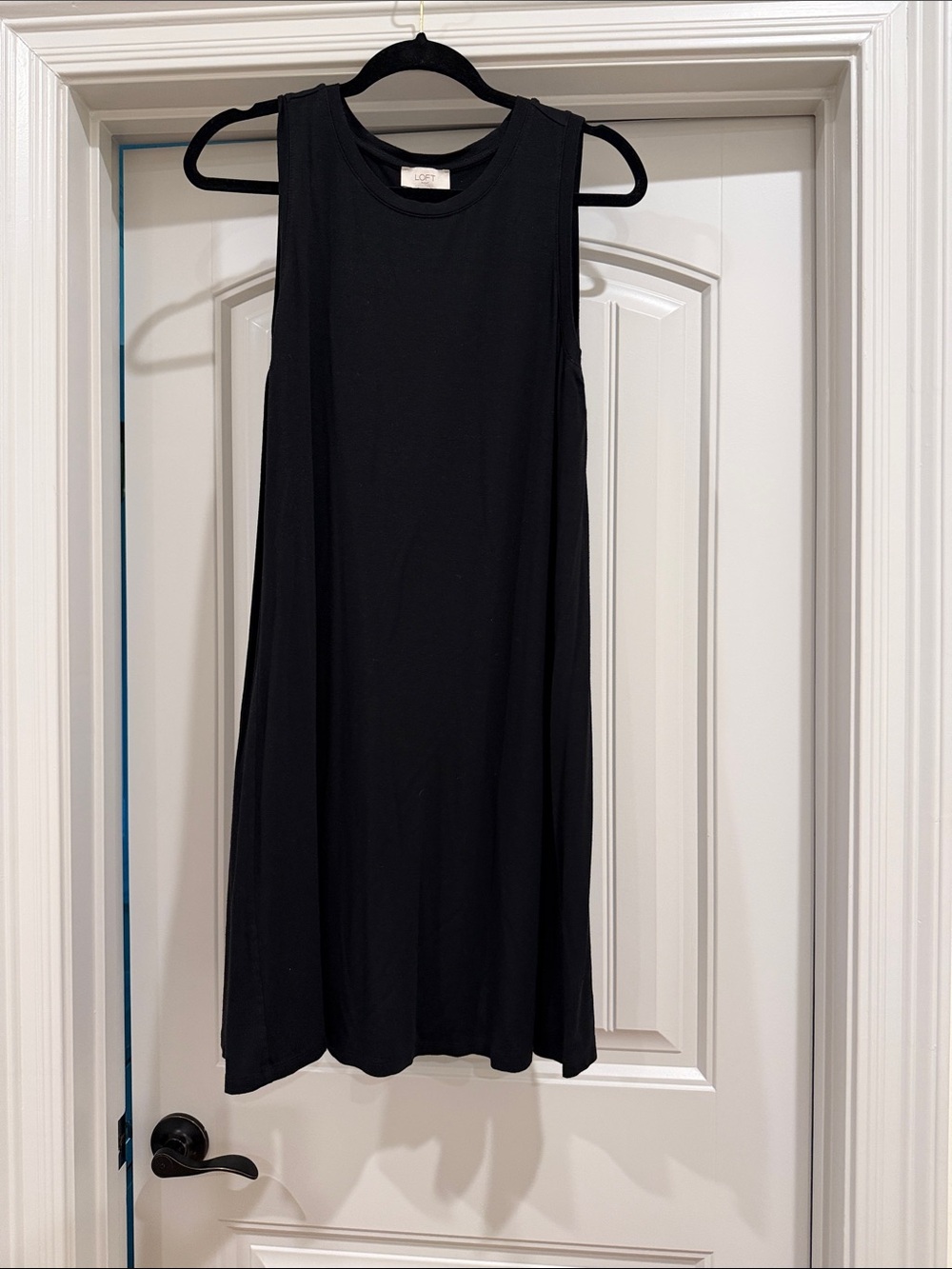 LOFT Black Sleeveless A-Line Mini Dress